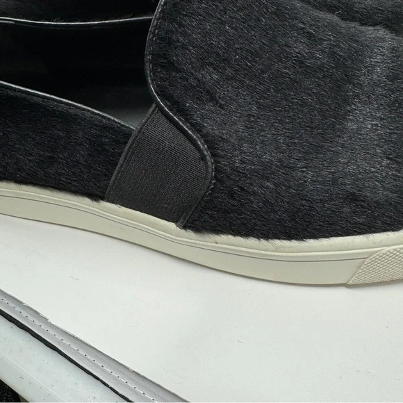 Vince Black Calf Hair Slip On Sneakers - Picture 5 of 9